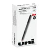 Uni-Ball ONYX Stick Roller Ball Pen, Micro 0.5mm, Red Ink, Black Barrel, PK12 60042